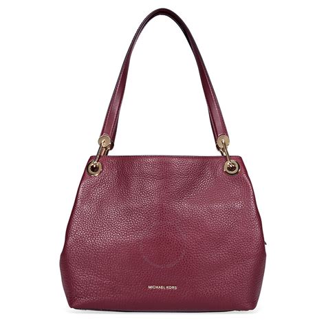 michael kors tasche raven oxblood|Michael Kors Raven Large Leather Shoulder Bag .